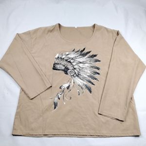 Native American head dress design shirt